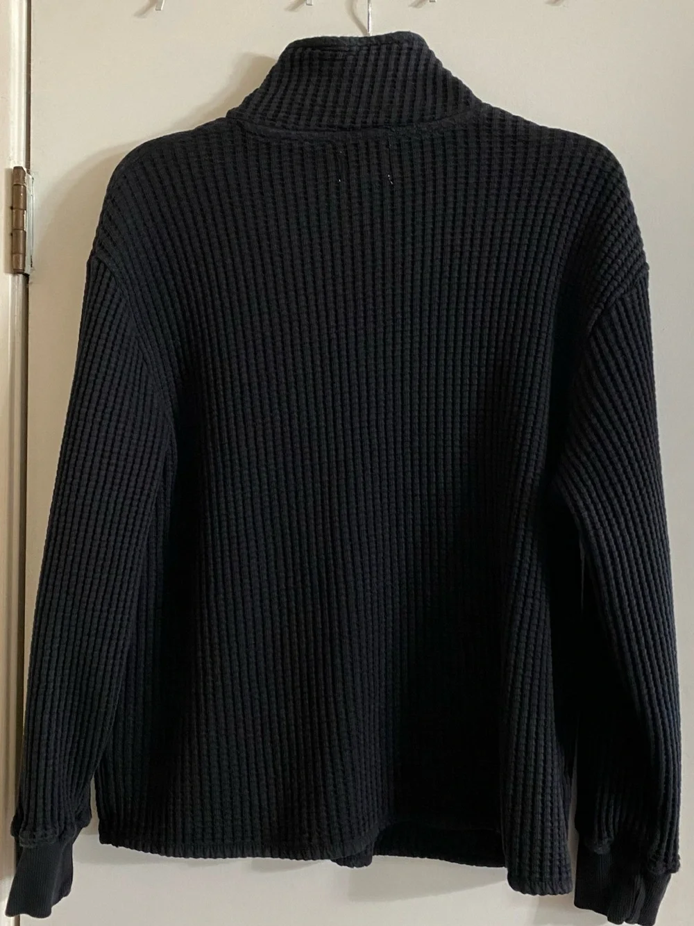 MATE Men's black Quarter-Zip Waffle Knit Sweater